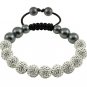 Hot 10MM Disco Magnetite Ball Beads Macrame 11 Crystal Bracelet 114