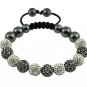 Hot 10MM Disco Magnetite Ball Beads Macrame 11  Crystal Bracelet 115