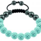 Hot 10MM Disco Magnetite Ball Beads Macrame 11  Crystal  Bracelet 191