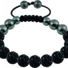 Hot 10MM Disco Magnetite Ball Beads Macrame 11  Crystal  Bracelet 198