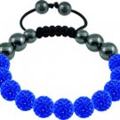 Hot 10MM Disco Magnetite Ball Beads Macrame 11  Crystal  Bracelet 199