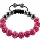 Hot 10MM Disco Magnetite Ball Beads Macrame 11 Crystal  Bracelet 201