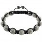 Hot 10MM Disco Magnetite Ball Beads Macrame 11  Crystal  Bracelet MJB03