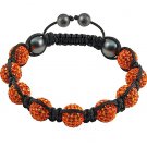 Hot Sell 10MM Disco Magnetite Ball Beads Macrame 9  Crystal  Bracelet 83