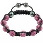 Hot Sell 10MM Disco Magnetite Ball Beads Macrame 9  Crystal  Bracelet 85