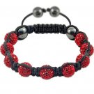 Hot Sell 10MM Disco Magnetite Ball Beads Macrame 9  Crystal  Bracelet 86