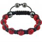 Hot Sell 10MM Disco Magnetite Ball Beads Macrame 9  Crystal  Bracelet 86