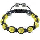 Hot Sell 10MM Disco Magnetite Ball Beads Macrame 9  Crystal Bracelet 87