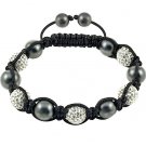 Hot Sell 10MM Disco Magnetite Ball Beads Macrame 5 Crystal  Bracelet 89
