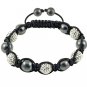 Hot Sell 10MM Disco Magnetite Ball Beads Macrame 5 Crystal  Bracelet 89