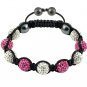Hot Sell 10MM Disco Magnetite Ball Beads Macrame 9 Crystal  Bracelet 91