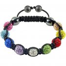 Hot Sell 10MM Disco Magnetite Ball Beads Macrame 9 Crystal  Bracelet 92