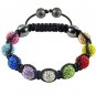 Hot Sell 10MM Disco Magnetite Ball Beads Macrame 9 Crystal  Bracelet 92