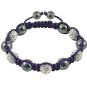 Hot Sell 10MM Disco Magnetite Ball Beads Macrame 5  Crystal  Bracelet 97