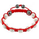 Hot Sell 10MM Disco Magnetite Ball Beads Macrame 9  Crystal  Bracelet 99