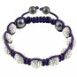 Hot Sell 10MM Disco Magnetite Ball Beads Macrame 9 Crystal Bracelet 103