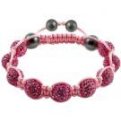 Hot Sell 10MM Disco Magnetite Ball Beads Macrame 9  Crystal Bracelet 107