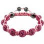 Hot Sell 10MM Disco Magnetite Ball Beads Macrame 9  Crystal Bracelet 107