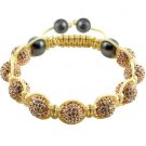 Hot Sell 10MM Disco Magnetite Ball Beads Macrame 9 Crystal  Bracelet 108