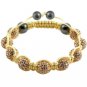 Hot Sell 10MM Disco Magnetite Ball Beads Macrame 9 Crystal  Bracelet 108