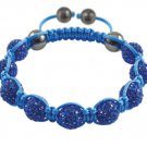 Hot Sell 10MM Disco Magnetite Ball Beads Macrame 9  Crystal  Bracelet 193
