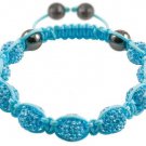 Hot Sell 10MM Disco Magnetite Ball Beads Macrame 9  Crystal  Bracelet 194