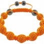 Hot Sell 10MM Disco Magnetite Ball Beads Macrame 9 crystal stones  Bracelet 196