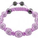 Hot Sell 10MM Disco Magnetite Ball Beads Macrame 9  Crystal  Bracelet 197