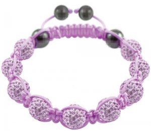 Hot Sell 10MM Disco Magnetite Ball Beads Macrame 9  Crystal  Bracelet 197