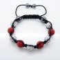 Hot Sell 10MM Disco Magnetite Ball Beads Macrame 9  Crystal Bracelet PL087