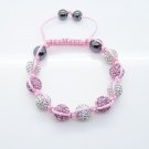 Hot Sell 10MM Disco Magnetite Ball Beads Macrame 9  Crystal Bracelet PL088