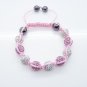 Hot Sell 10MM Disco Magnetite Ball Beads Macrame 9  Crystal Bracelet PL088