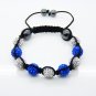 Hot Sell 10MM Disco Magnetite Ball Beads Macrame 9  Crystal  Bracelet PL090