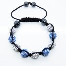 Hot Sell 10MM Disco Magnetite Ball Beads Macrame 9 Crystal  Bracelet PL065