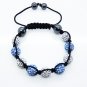 Hot Sell 10MM Disco Magnetite Ball Beads Macrame 9 Crystal  Bracelet PL065