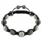 Hot Sell 10MM Disco Magnetite Ball Beads Macrame 9 Crystal  Bracelet PL061