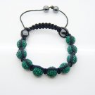 Hot Sell 10MM Disco Magnetite Ball Beads Macrame 9 Crystal  Bracelet PL092