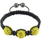 Hot Sell 12MM Disco Magnetite Ball Beads Macrame 3  Crystal  Bracelet 137