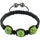 Hot Sell 12MM Disco Magnetite Ball Beads Macrame 3 Crystal  Bracelet 138