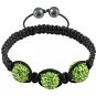 Hot Sell 12MM Disco Magnetite Ball Beads Macrame 3 Crystal  Bracelet 138