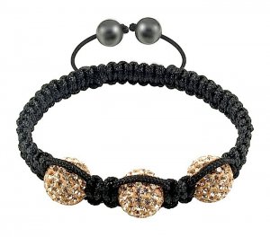 Hot Sell 12MM Disco Magnetite Ball Beads Macrame 3  Crystal  Bracelet 139