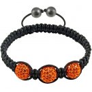 Hot Sell 12MM Disco Magnetite Ball Beads Macrame 3  Crystal  Bracelet 140