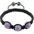 Hot Sell 12MM Disco Magnetite Ball Beads Macrame 3  Crystal  Bracelet 143