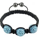 Hot Sell 12MM Disco Magnetite Ball Beads Macrame 3  Crystal  Bracelet 144