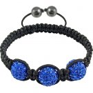 Hot Sell 12MM Disco Magnetite Ball Beads Macrame 3  Crystal  Bracelet 145