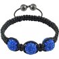 Hot Sell 12MM Disco Magnetite Ball Beads Macrame 3  Crystal  Bracelet 145