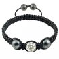 Hot Sell 12MM Disco Magnetite Ball Beads Macrame  Crystal  Bracelet 123