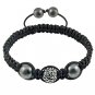 Hot Sell 12MM Disco Magnetite Ball Beads Macrame   Crystal  Bracelet 124