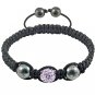 Hot Sell 12MM Disco Magnetite Ball Beads Macrame Crystal  Bracelet 125