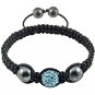 Hot Sell 12MM Disco Magnetite Ball Beads Macrame   Crystal  Bracelet 126